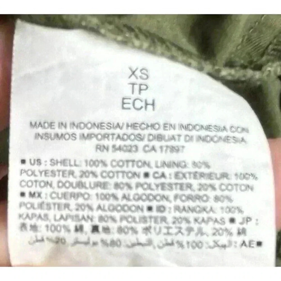 Old Navy Utility Shirt XS Embroidered Olive Green - Picture 4 of 8